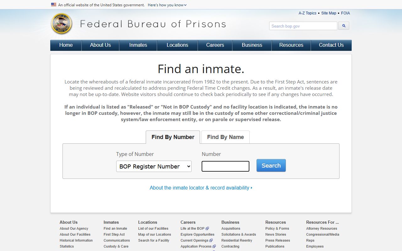 Federal BOP inmate locator for Barbour County residents in the federal inmate population